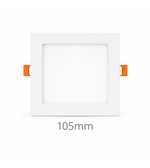 Slim square LED panel light for recessed ceiling with white frame 105mm