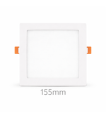Slim square LED panel light for recessed ceiling with white frame in 155MM