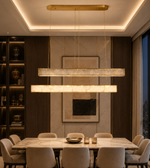 LUXURY DOUBLE-LAYER LINEAR PENDANT LIGHT WITH GOLD FINISH