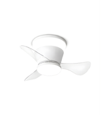 Fan with LED light in white finish