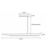 1200MM WALNUT WOOD LINEAR LED PENDANT WITH GOLD FINISH AND 19W 3000K LIGHT