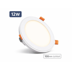 Luxe 3 in 1 LED panel downlight 12W and 18W in white and body with 100mm and cutout