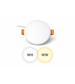 Round LED panel light available in white, warm white