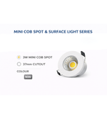 Mini COB spot light from Daya Worldwide's series, showcasing a sleek black spotlight fixture for modern lighting and decor.