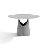 Daya Worldwide Luna Sculpt Dining Table featuring a sleek, modern design with a smooth wooden surface and sculpted legs.
