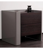 Wooden Edge bedside table by Daya Worldwide featuring a sleek, modern design with a single drawer and open shelf.