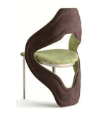 Daya Worldwide Aura dining chair with sleek modern design, featuring a curved backrest and wooden legs for stylish dining room decor.