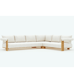 Outdoor L-shaped sofa set by Daya Worldwide featuring plush cushions and modern design for stylish outdoor lounging.