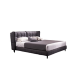 Daya Worldwide Noir panel bed with sleek black finish, showcasing modern design and sturdy wooden frame for stylish bedroom decor.