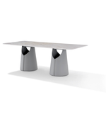 Modern Luna Sculpt Dining Table by Daya Worldwide featuring a sleek, sculpted wooden design perfect for contemporary dining rooms.
