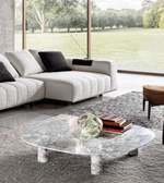 Daya Worldwide Gladstone coffee table with a sleek wooden top and metal legs in a modern living room setting.