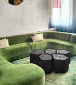 Daya Worldwide cluster side table with sleek design, featuring multiple interconnected surfaces in a modern, minimalist style.
