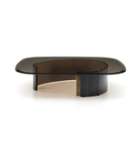 Daya Worldwide Noir oval coffee table with sleek black surface and modern design, perfect for living room decor.