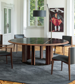 Orion marble dining table by Daya Worldwide featuring a sleek marble surface and modern wood legs for contemporary dining spaces.