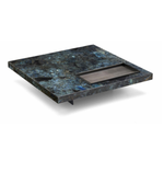 Marble coffee table with black noir finish, sleek modern design, by Daya Worldwide, perfect for contemporary living spaces.