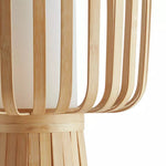 Close-up of bamboo slats with inner fabric diffuser