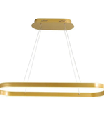 Gold pendant light fixture on a white background
