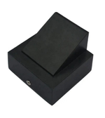 Black rectangular box with a lid on a white background