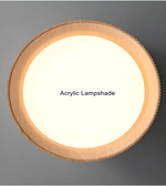 Round acrylic lampshade on a gray background with text 'Acrylic Lampshade'.