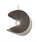 Modern pendant light with a unique design on a white background