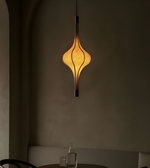 Daya Worldwide sculpted glass drop pendant light with elegant curved design, pendant fixture with clear glass shade.