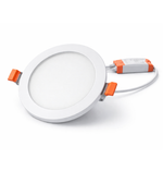Slim recessed LED panel light with external driver round design for false ceiling installation