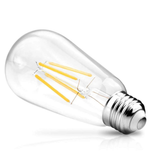 Clear LED light bulb on a white background