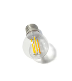 Clear LED light bulb on a white background