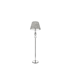 Floor lamp with a gray shade on a white background