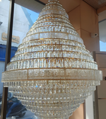 Large crystal chandelier hanging indoors