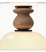 Decorative lamp with a brown and beige design on a white background