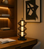 Daya Worldwide GLOW STACK table lamp with a modern, layered design, providing stylish ambient lighting for living spaces