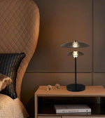 Daya Worldwide Zen Eclipse Table Lamp with sleek modern design and soft lighting for living room or bedside decor.