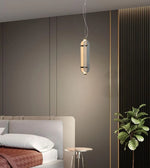 Daya Worldwide Aurora Beam pendant light hanging with a sleek, modern design, showcasing its elegant lighting fixture.