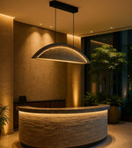 Modern AURORA DOME linear pendant light by Daya Worldwide, showcasing its sleek design and elegant illumination.