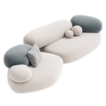 Daya Worldwide Cloud Curve modular sofa with soft fabric cushions and curved design, perfect for modern living room decor.