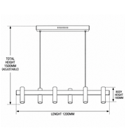 MODERN LINEAR 6-LIGHT LED SPOT PENDANT