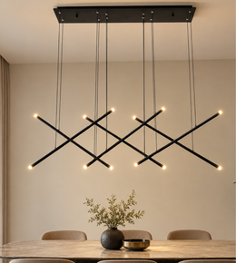 MODERN 4-LIGHT CROSSOVER LINEAR LED PENDANT
