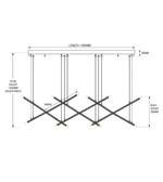 MODERN 4-LIGHT CROSSOVER LINEAR LED PENDANT WITH 1000MM CEILING PLATE