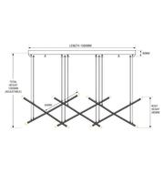 MODERN 4-LIGHT CROSSOVER LINEAR LED PENDANT WITH 1000MM CEILING PLATE