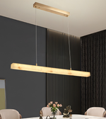 1200MM FRENCH GOLD ONYX-LOOK LINEAR LED PENDANT WITH 33W TRICOLOR LIGHT