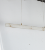1200MM FRENCH GOLD ONYX-LOOK LINEAR LED PENDANT WITH 33W TRICOLOR LIGHT