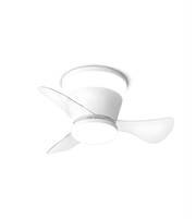 Fan with LED light in white finish