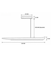 1200MM WALNUT WOOD LINEAR LED PENDANT WITH GOLD FINISH AND 19W 3000K LIGHT