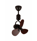 Decorative mini ceiling fan with wooden blades with black metal body
