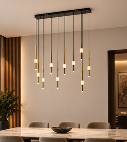 800MM LUXURY SPANISH ALABASTER LINEAR PENDANT WITH GOLD AND BLACK FINISH