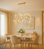 Luxury floral branch-style chandelier in elegant dining room