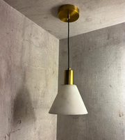 MODERN MARBLE EFFECT CONE PENDANT LIGHT