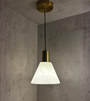 MODERN MARBLE EFFECT CONE PENDANT LIGHT