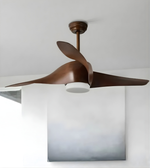 Daya Worldwide Orbita wooden blade light ceiling fan with sleek wooden blades and integrated lighting, ideal for modern living spaces.
